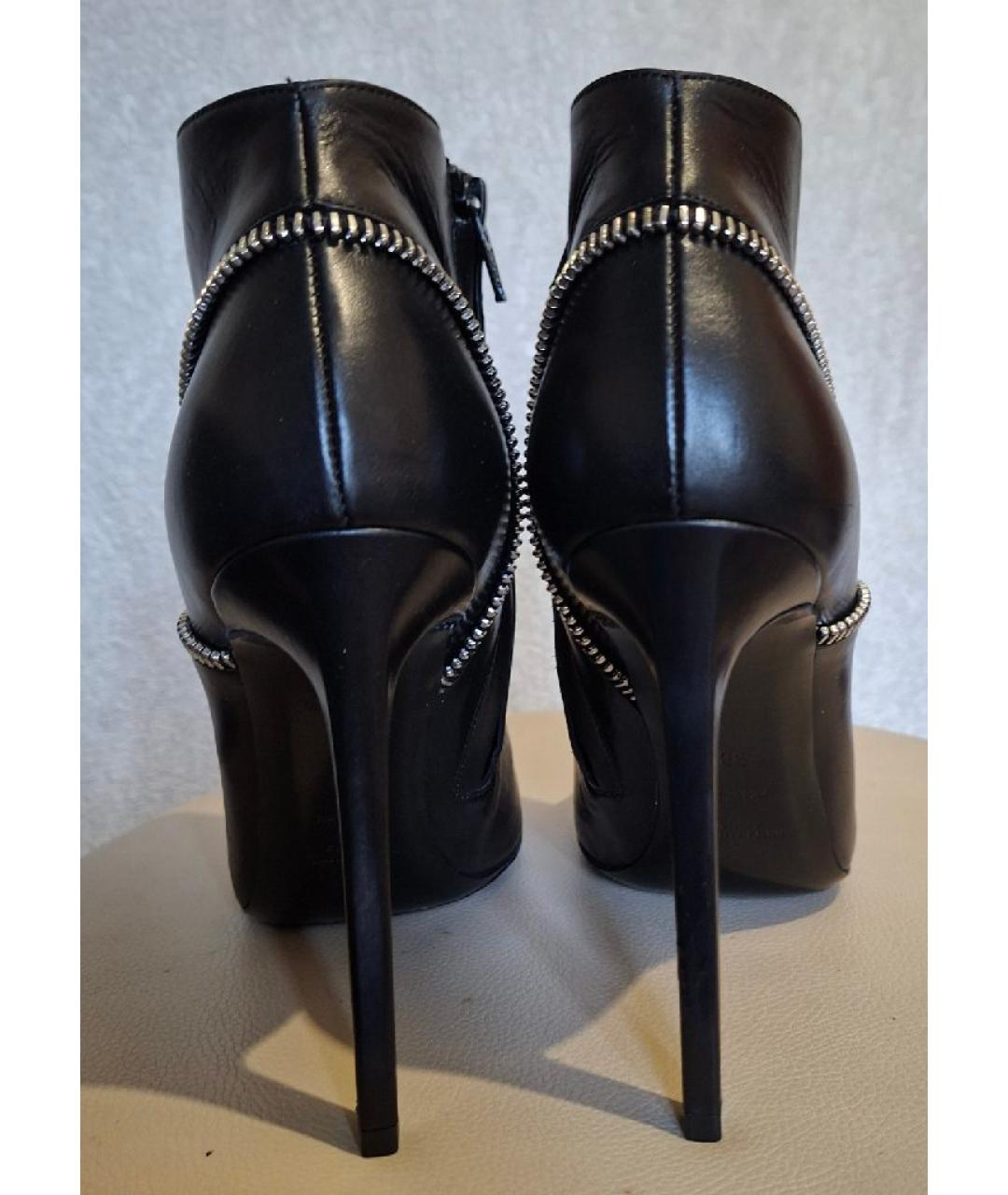 SAINT LAURENT Черные кожаные ботильоны, фото 4