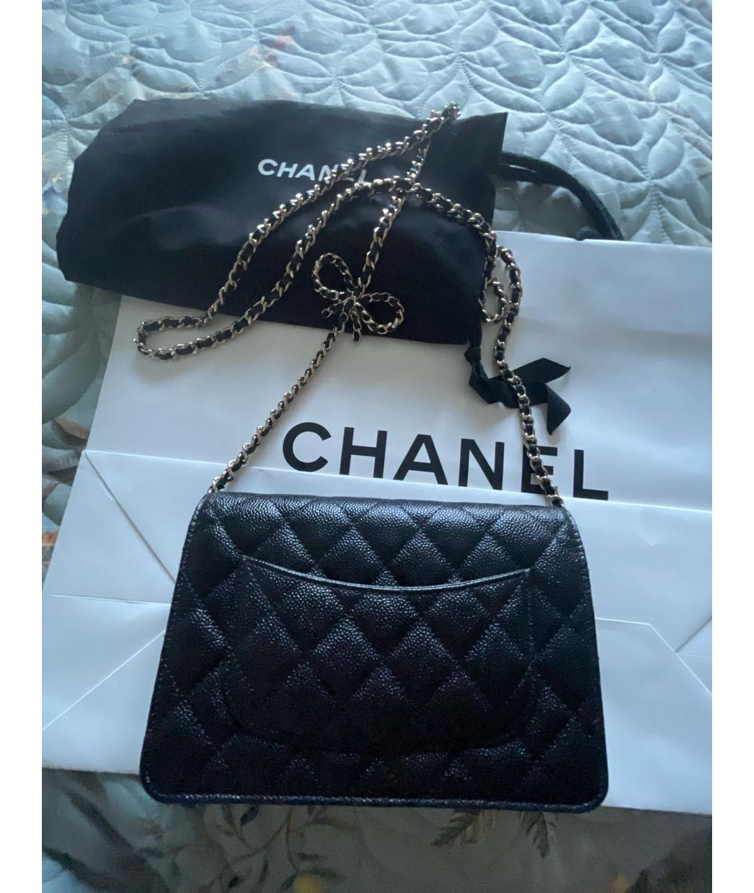 CHANEL Черная кожаная сумка через плечо, фото 6