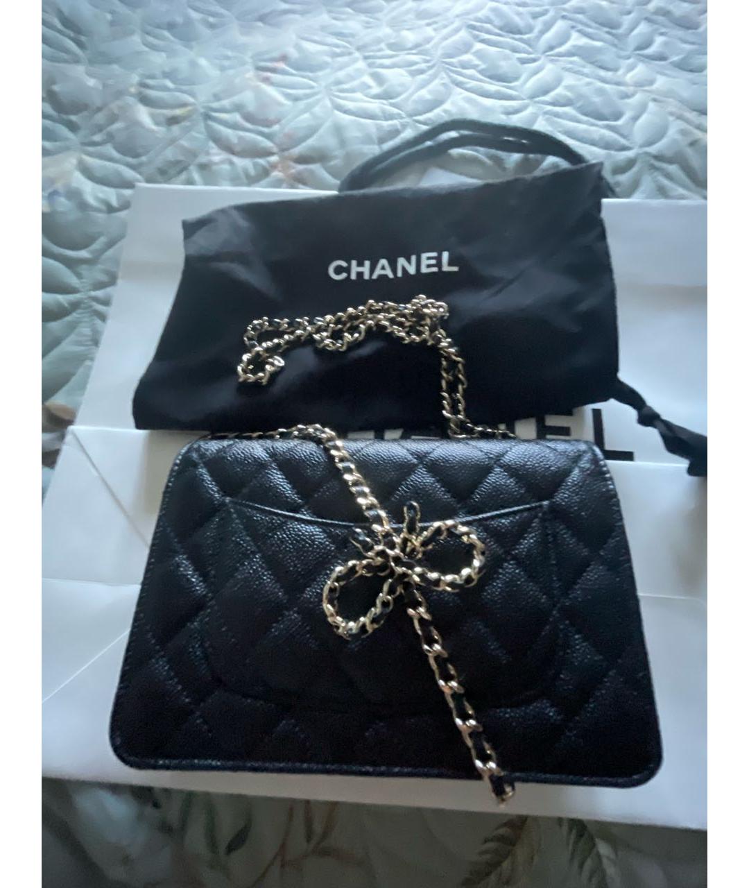 CHANEL Черная кожаная сумка через плечо, фото 3