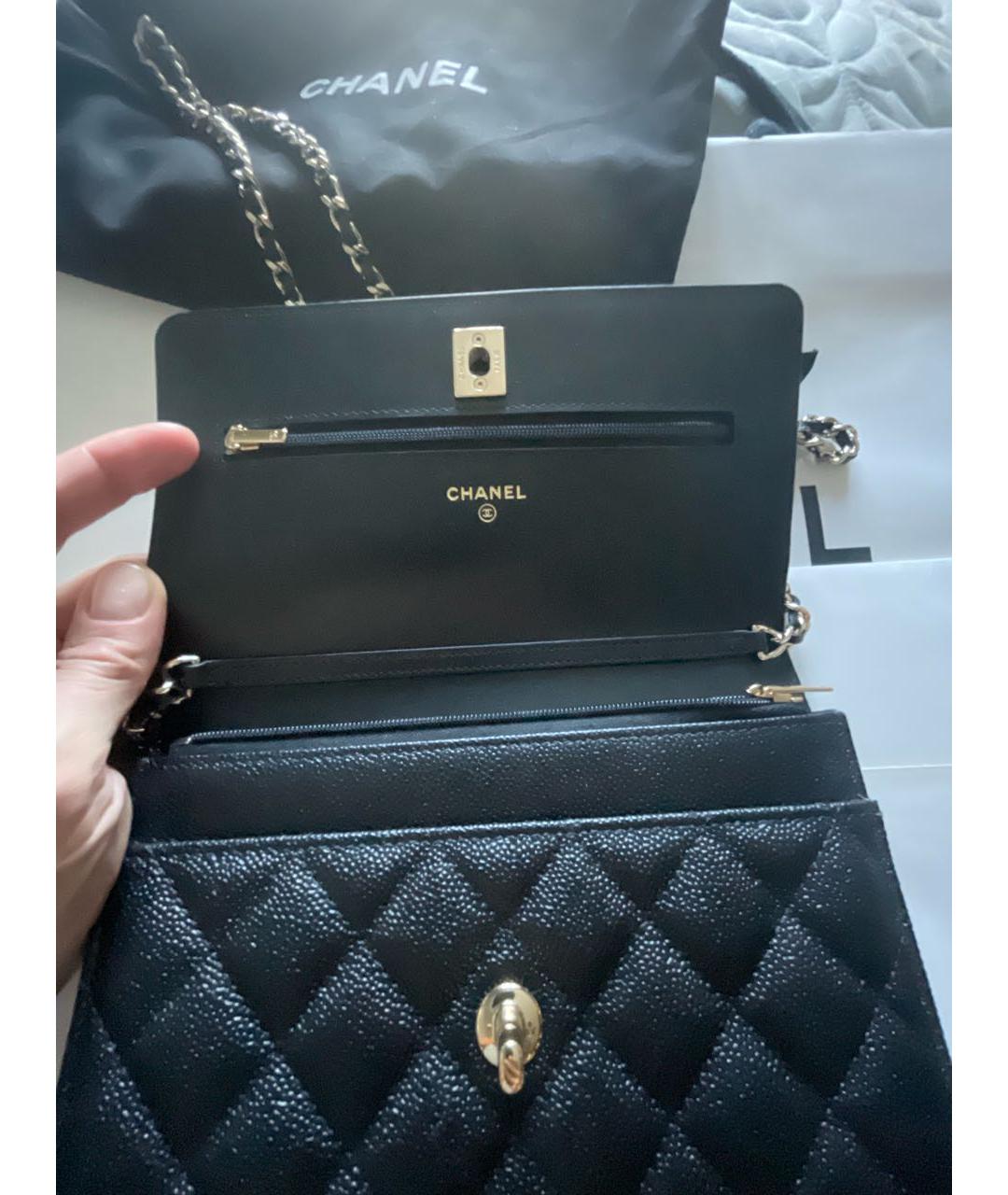 CHANEL Черная кожаная сумка через плечо, фото 4
