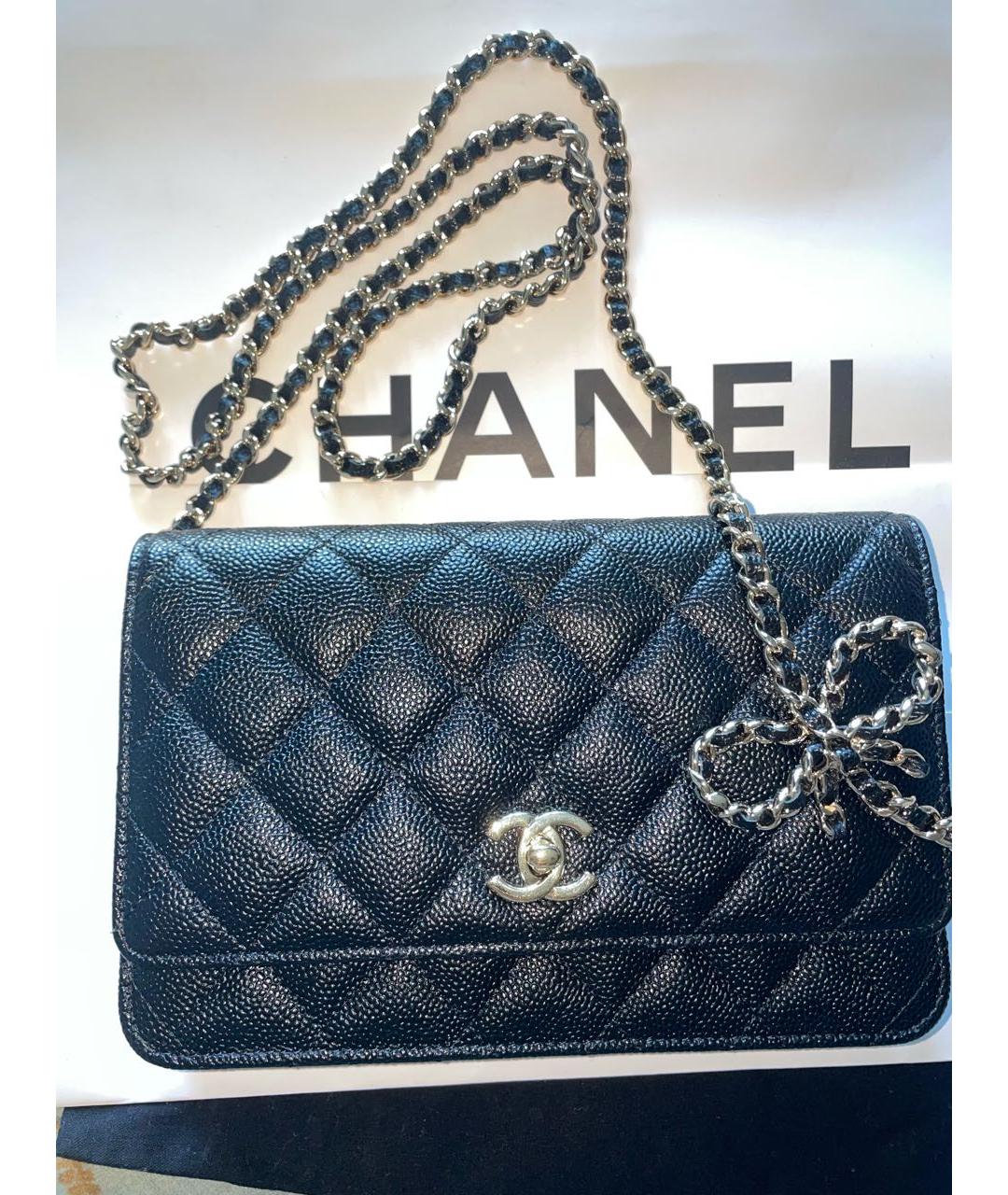 CHANEL Черная кожаная сумка через плечо, фото 2