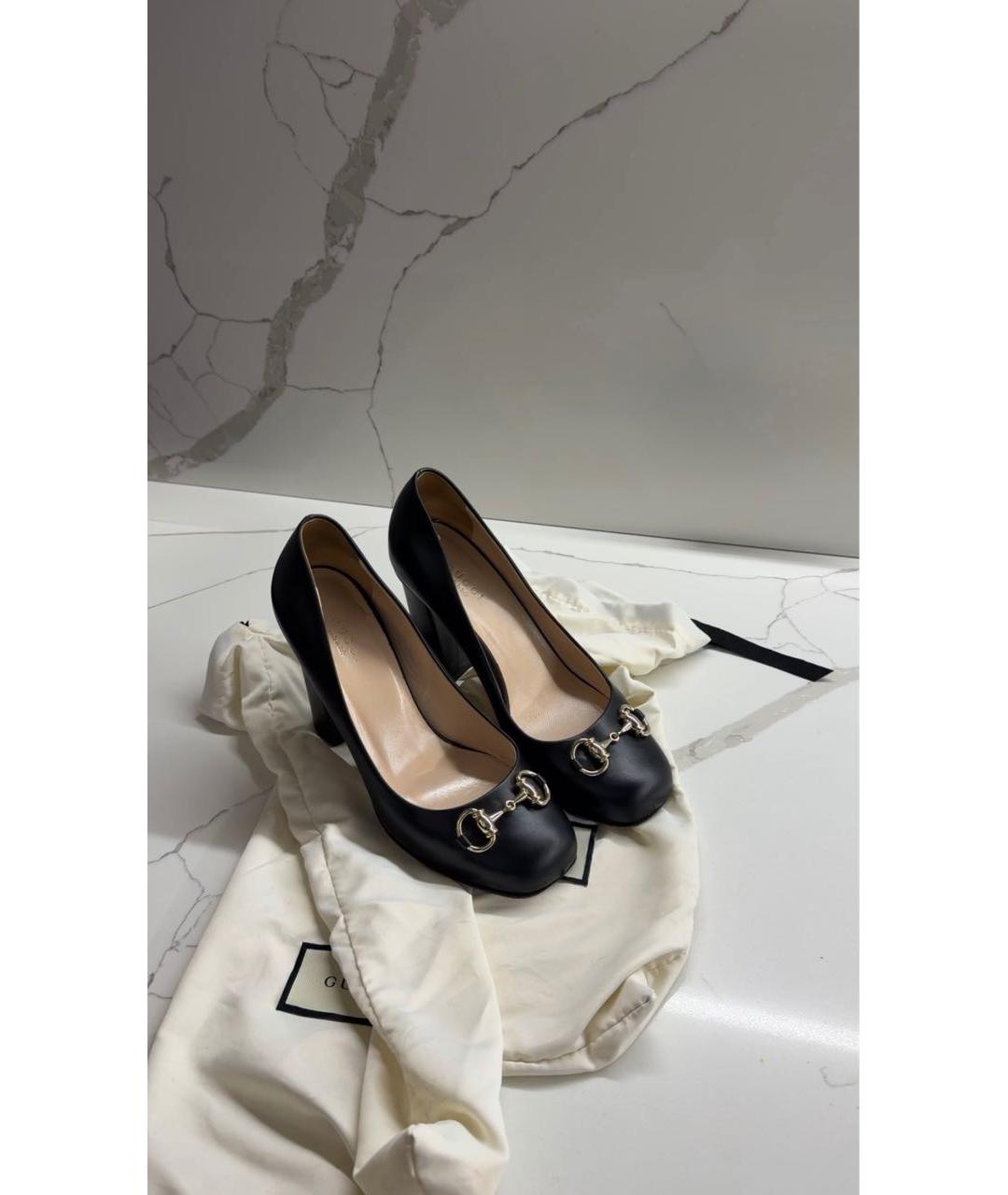 GUCCI Черные кожаные туфли, фото 2