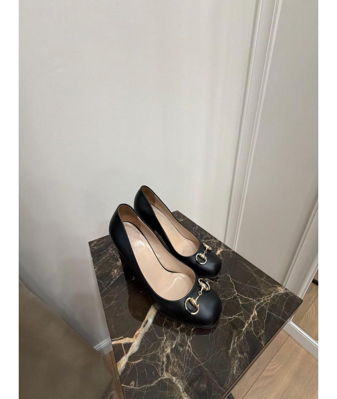 GUCCI Черные кожаные туфли, фото 3