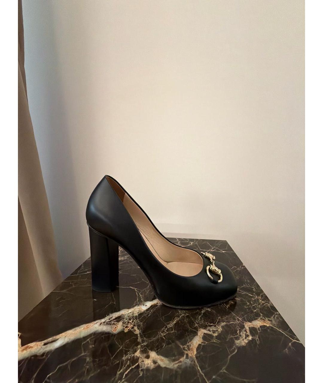 GUCCI Черные кожаные туфли, фото 5
