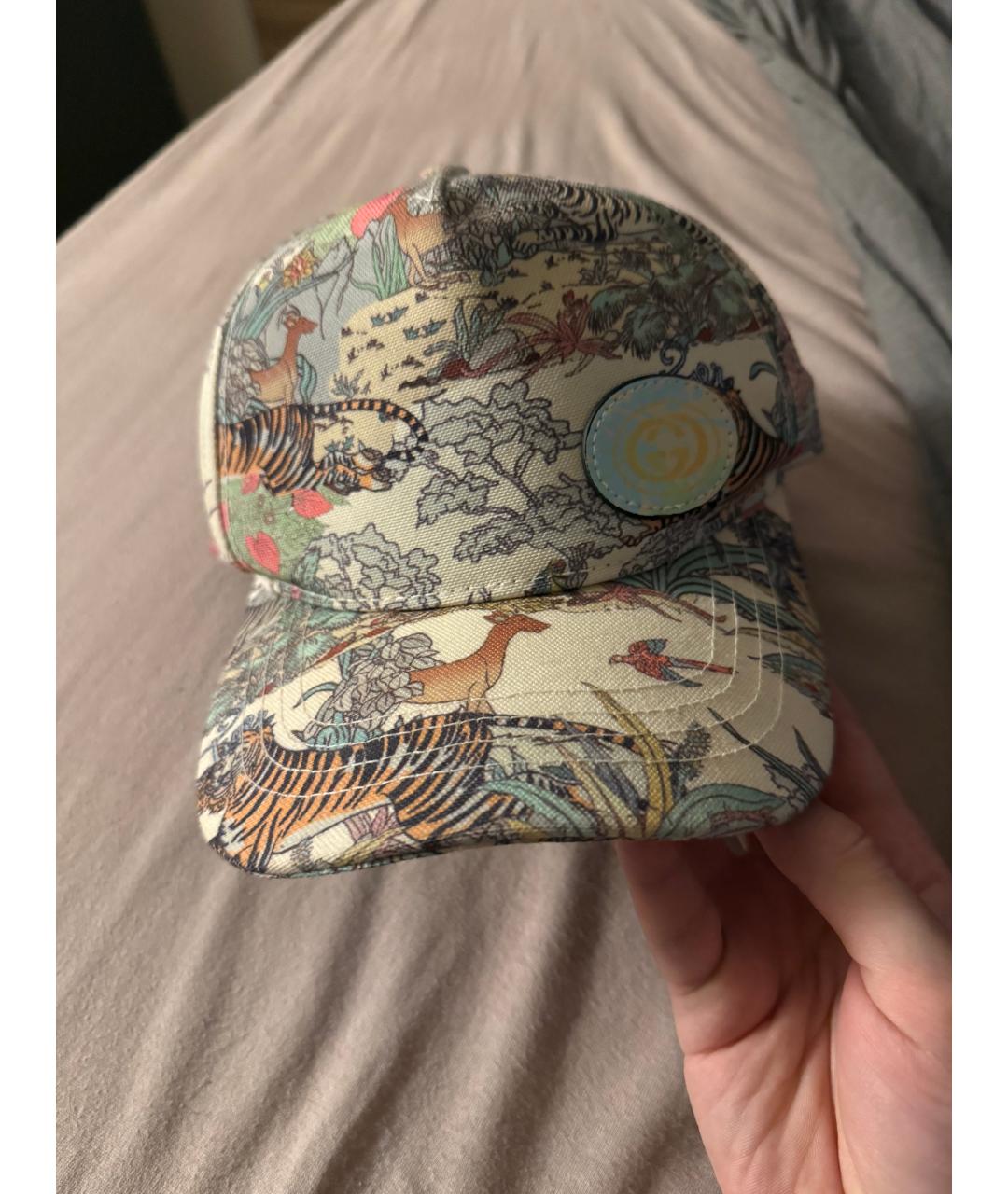 GUCCI Хаки хлопковая кепка, фото 4