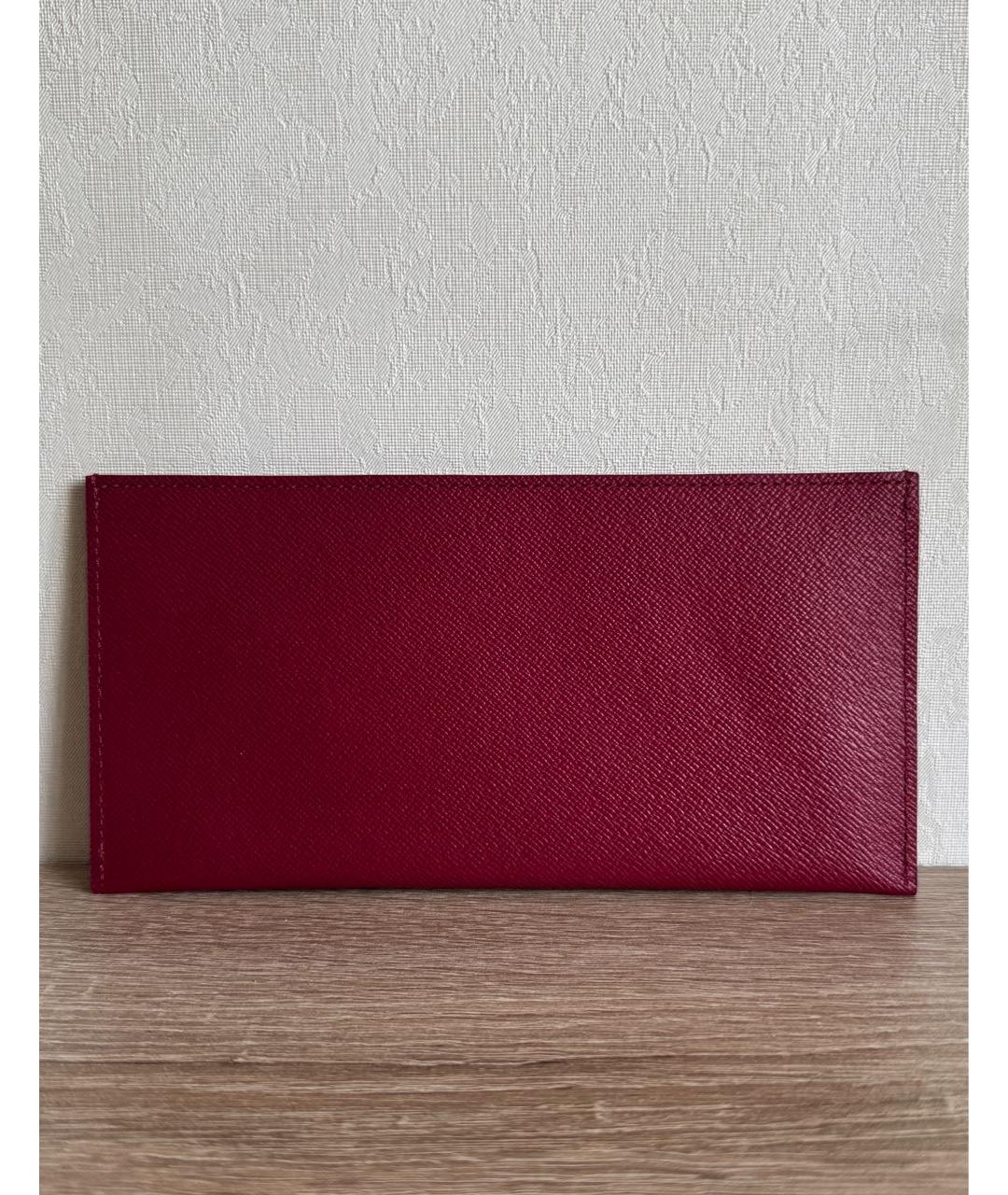 LOUIS VUITTON Бордовый кожаный кардхолдер, фото 2