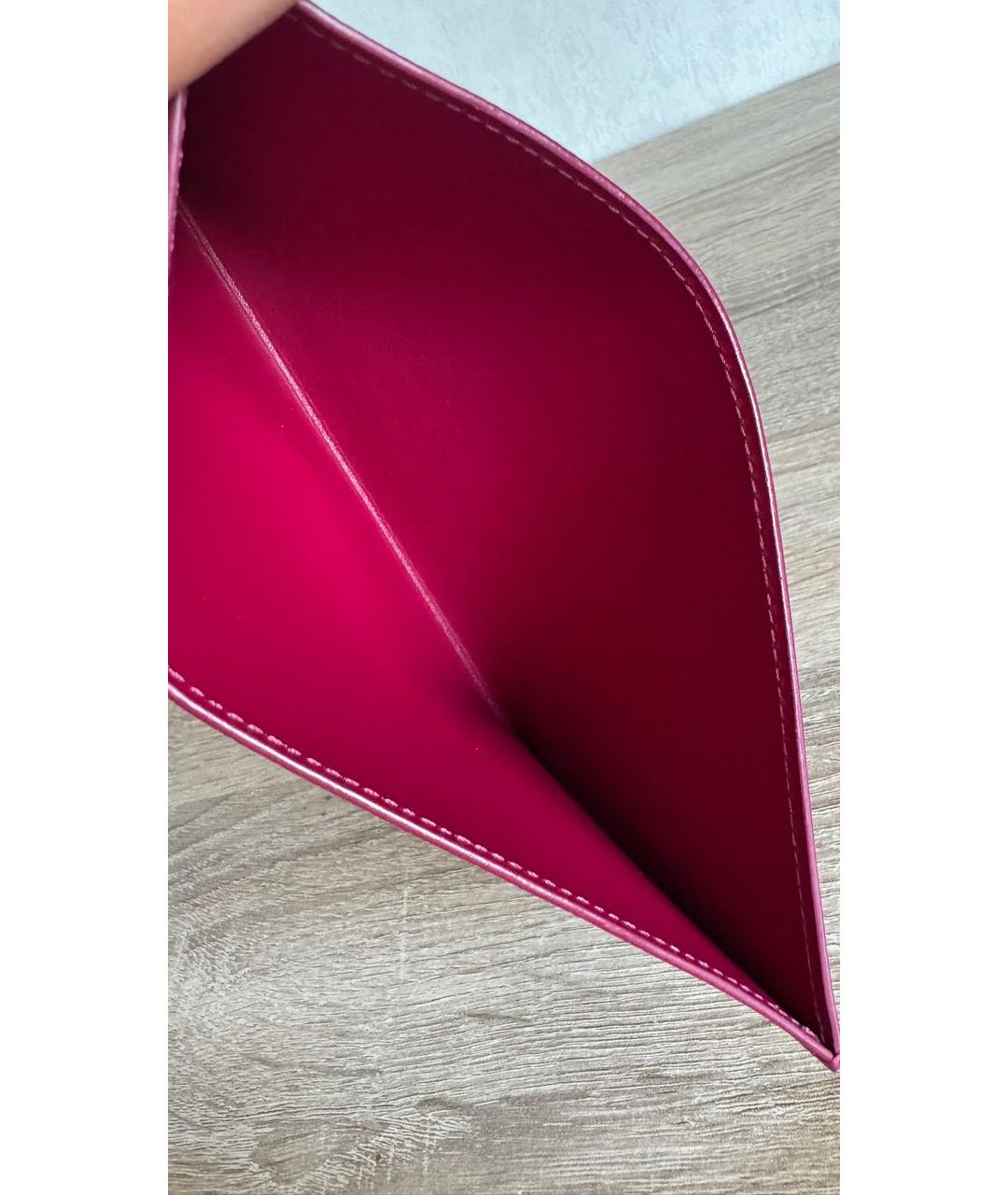 LOUIS VUITTON Бордовый кожаный кардхолдер, фото 4