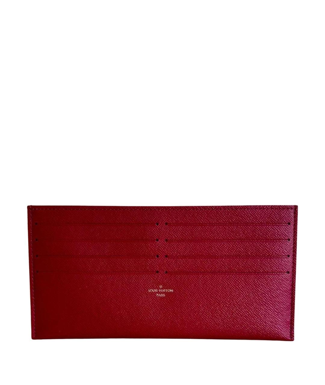 LOUIS VUITTON Бордовый кожаный кардхолдер, фото 1