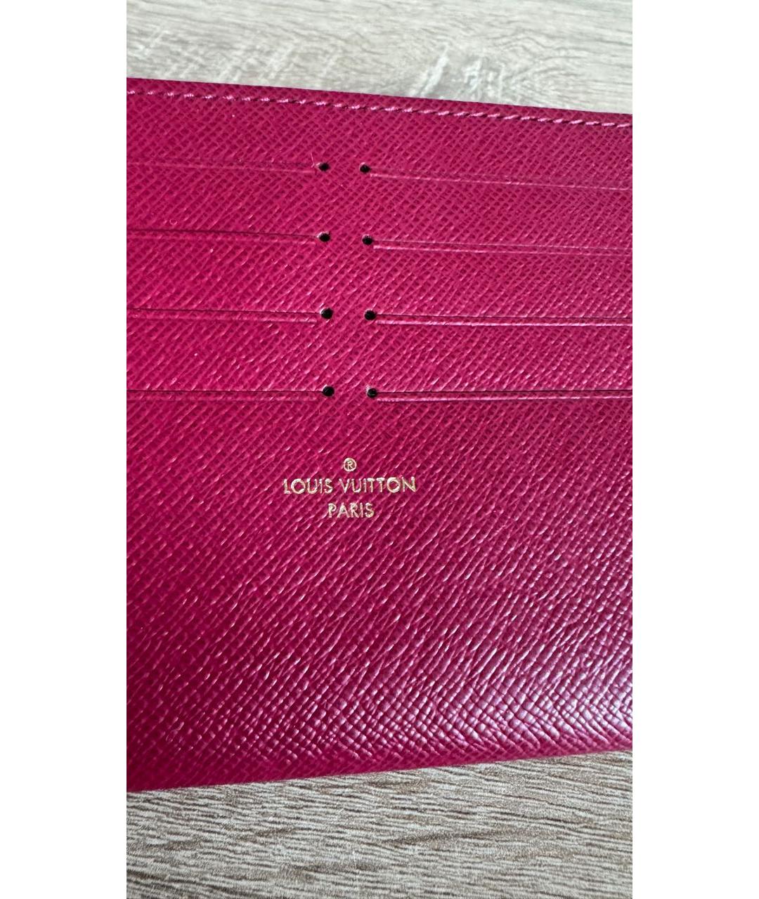 LOUIS VUITTON Бордовый кожаный кардхолдер, фото 3