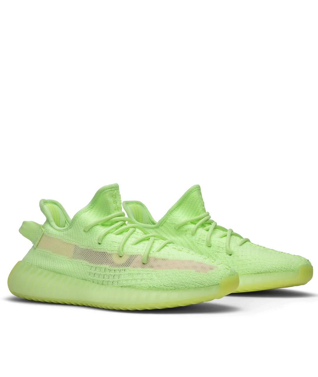 ADIDAS YEEZY Зеленые текстильные низкие кроссовки / кеды, фото 2