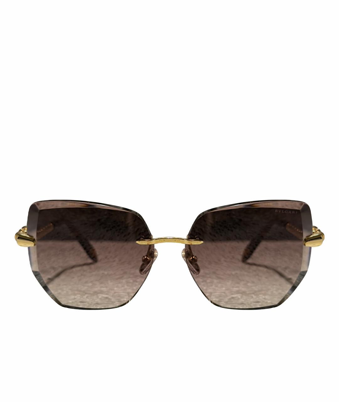 BVLGARI Бежевые металлические солнцезащитные очки, фото 1