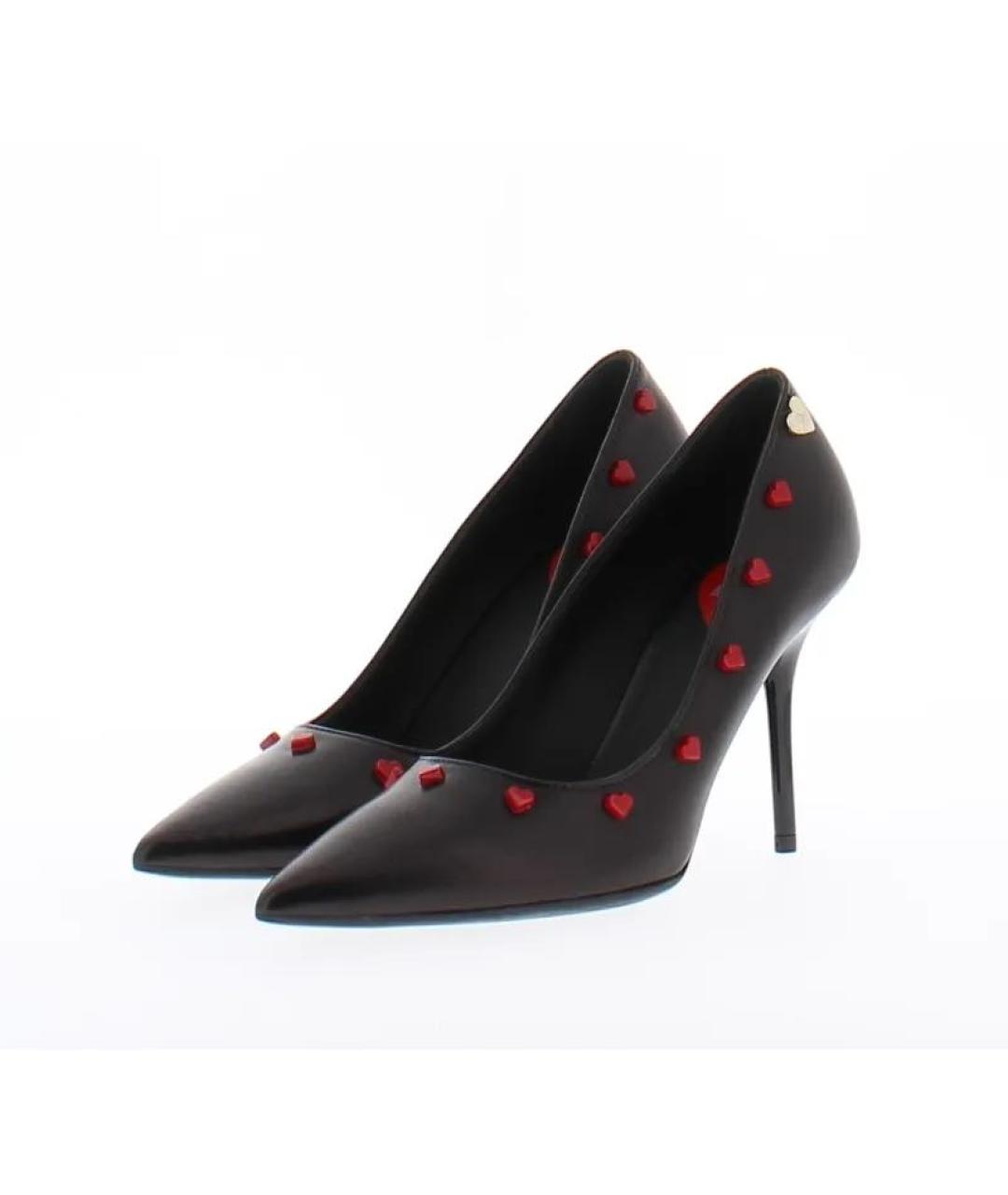 LOVE MOSCHINO Черные кожаные туфли, фото 2