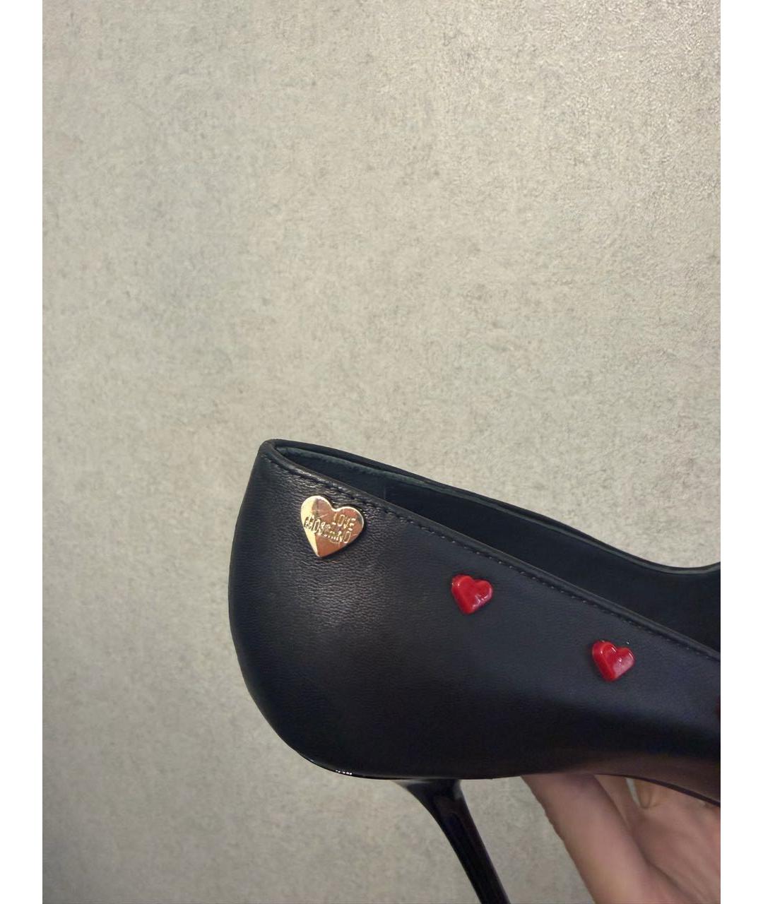 LOVE MOSCHINO Черные кожаные туфли, фото 7