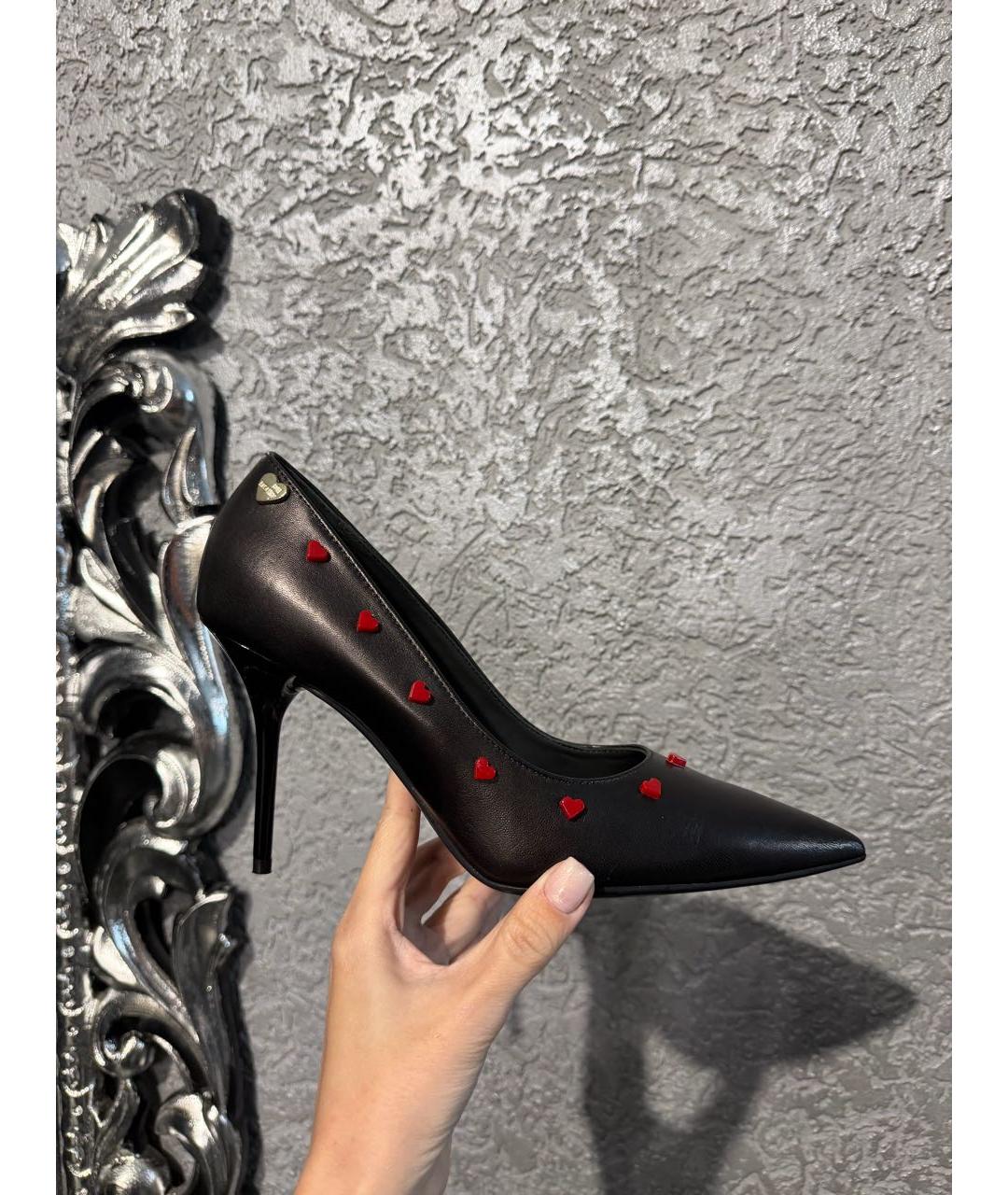 LOVE MOSCHINO Черные кожаные туфли, фото 8