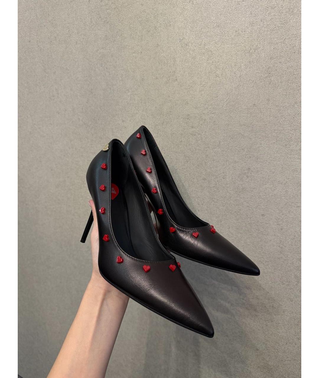 LOVE MOSCHINO Черные кожаные туфли, фото 3