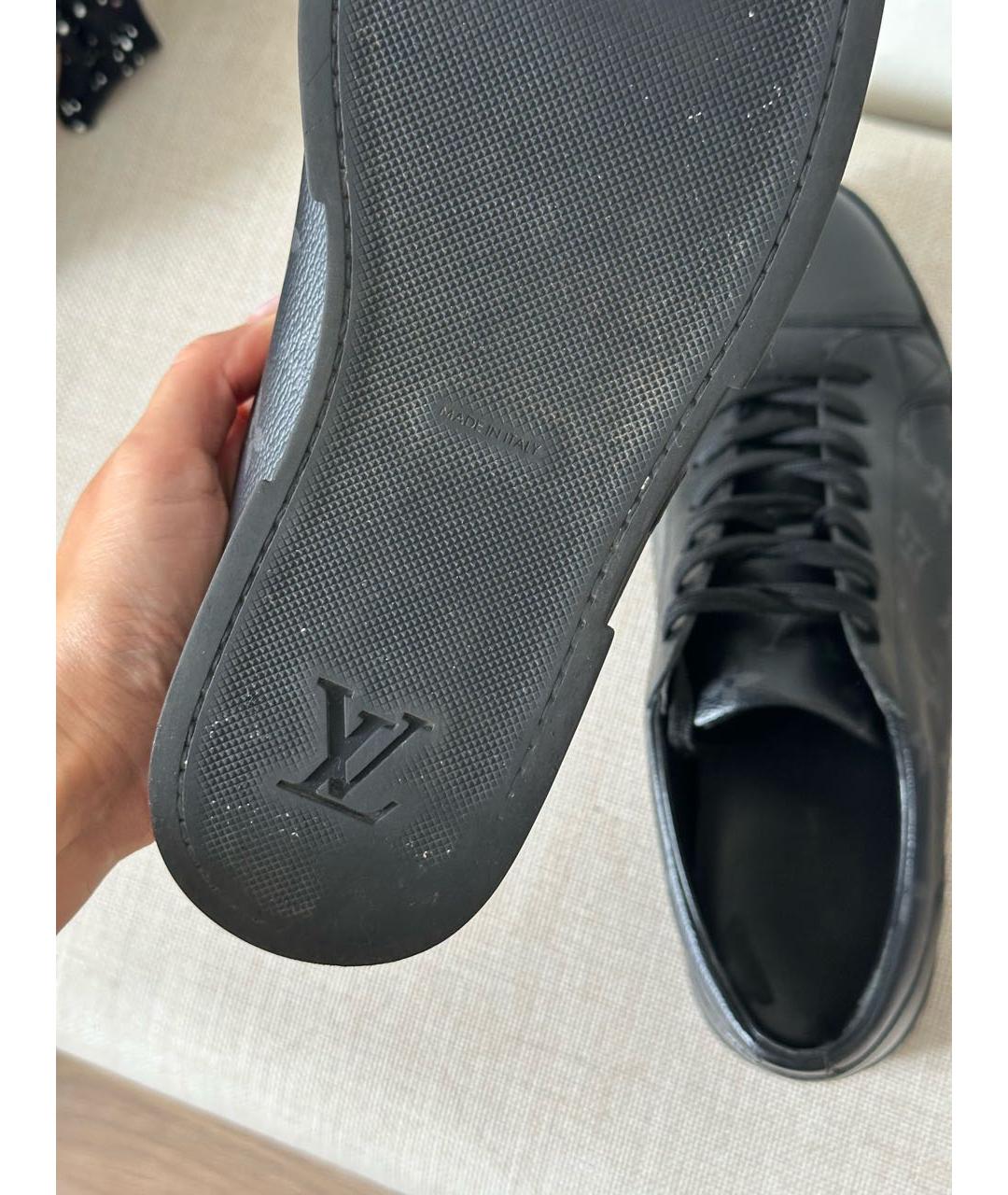 LOUIS VUITTON Черные кожаные низкие кроссовки / кеды, фото 6