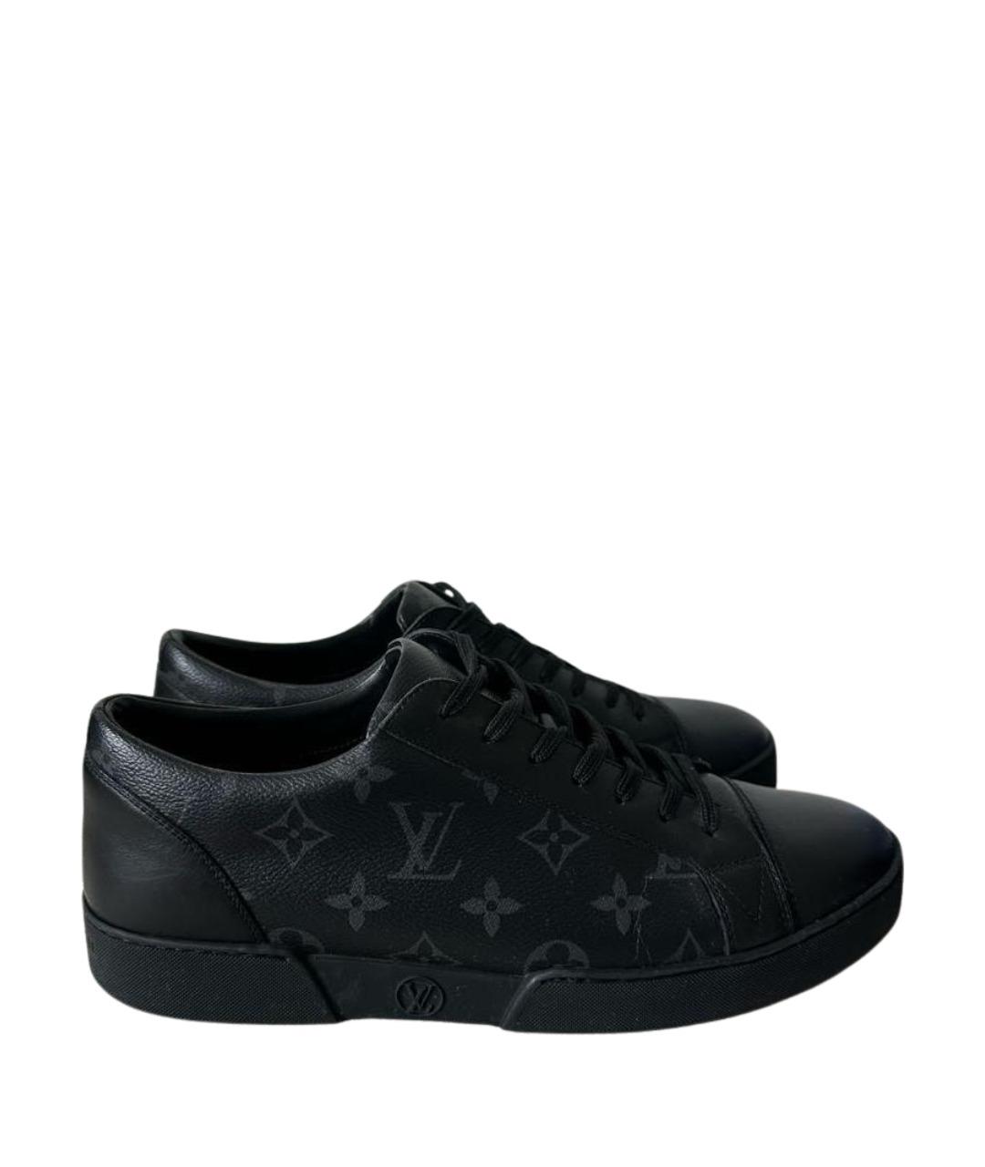 LOUIS VUITTON Черные кожаные низкие кроссовки / кеды, фото 1