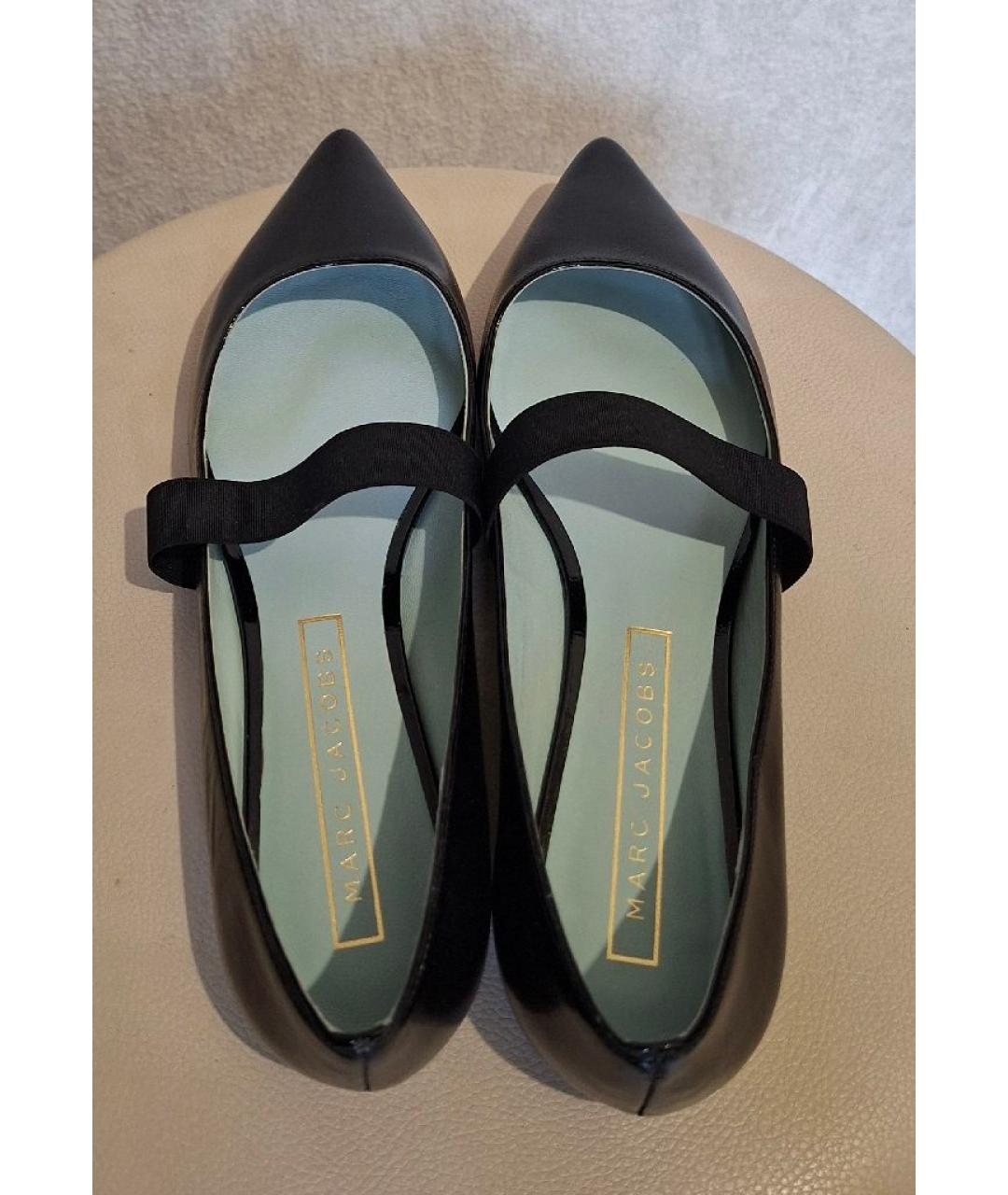 MARC JACOBS Черные кожаные балетки, фото 3