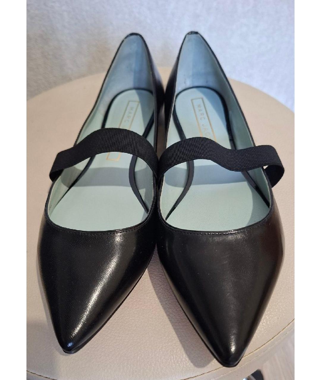 MARC JACOBS Черные кожаные балетки, фото 2