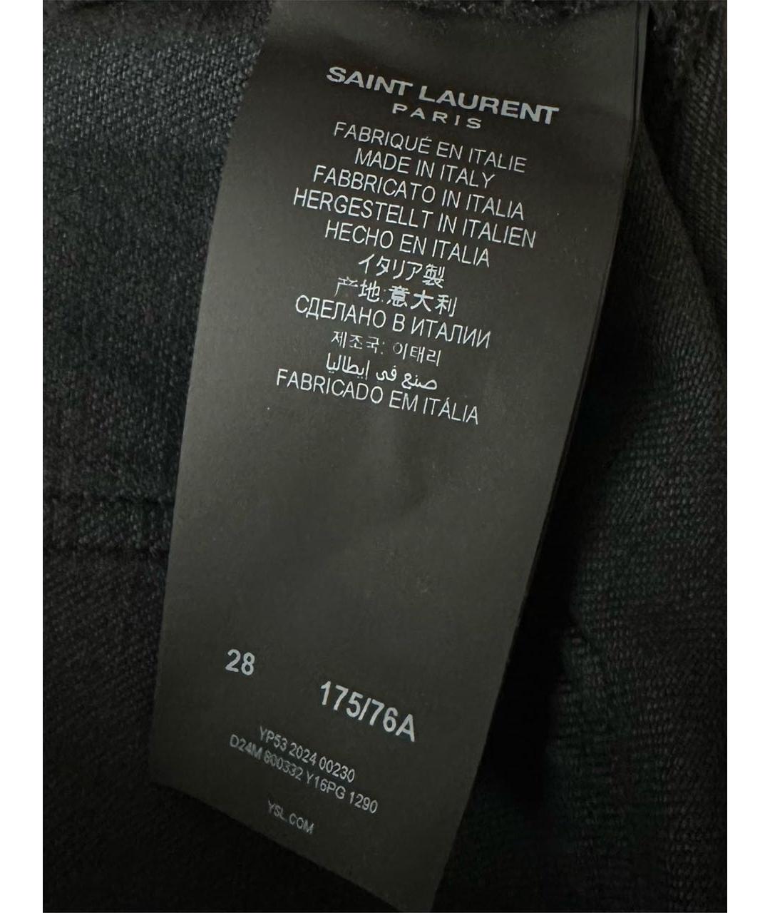 SAINT LAURENT Черные хлопковые джинсы скинни, фото 5