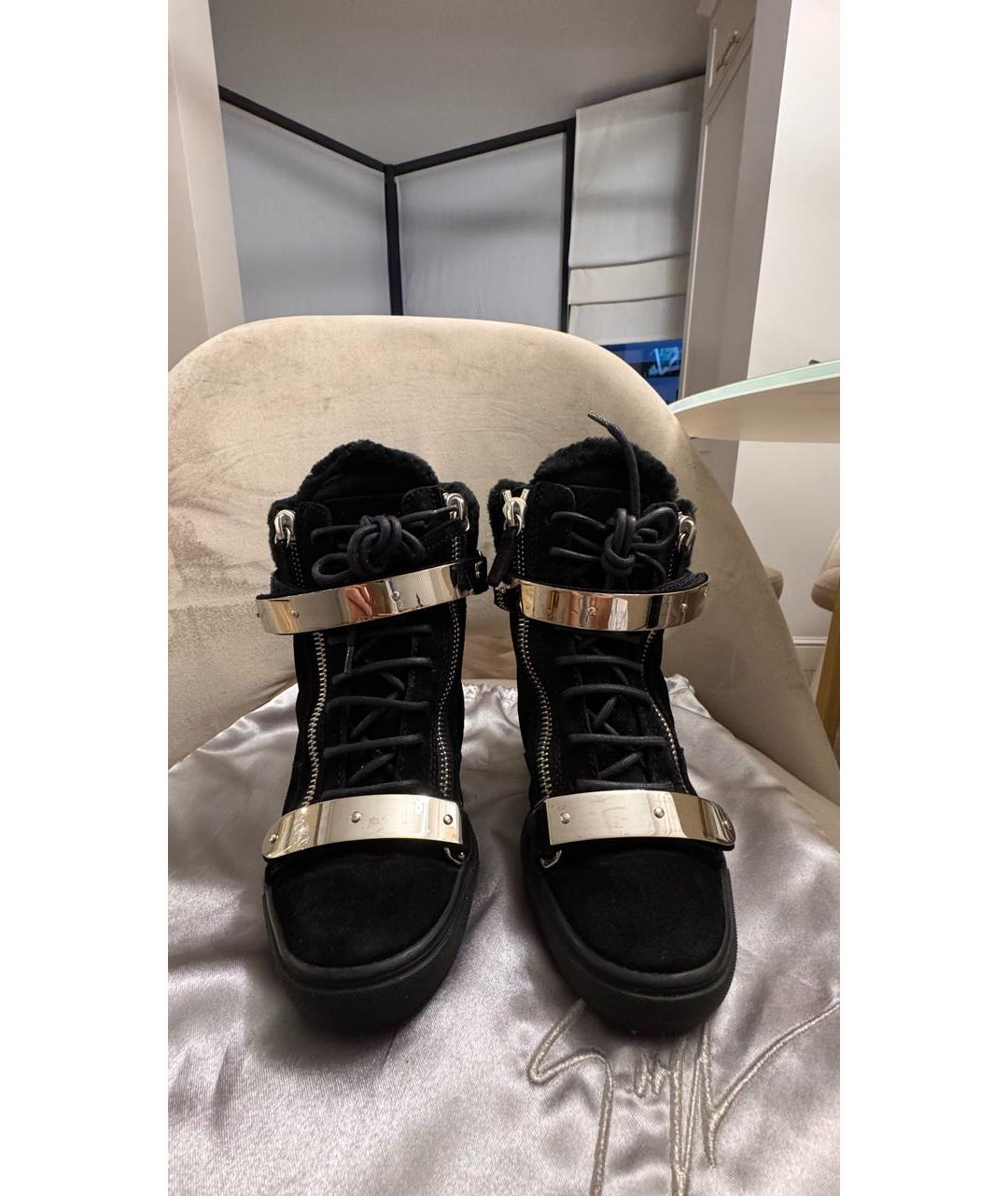 GIUSEPPE ZANOTTI DESIGN Черные замшевые ботинки, фото 2