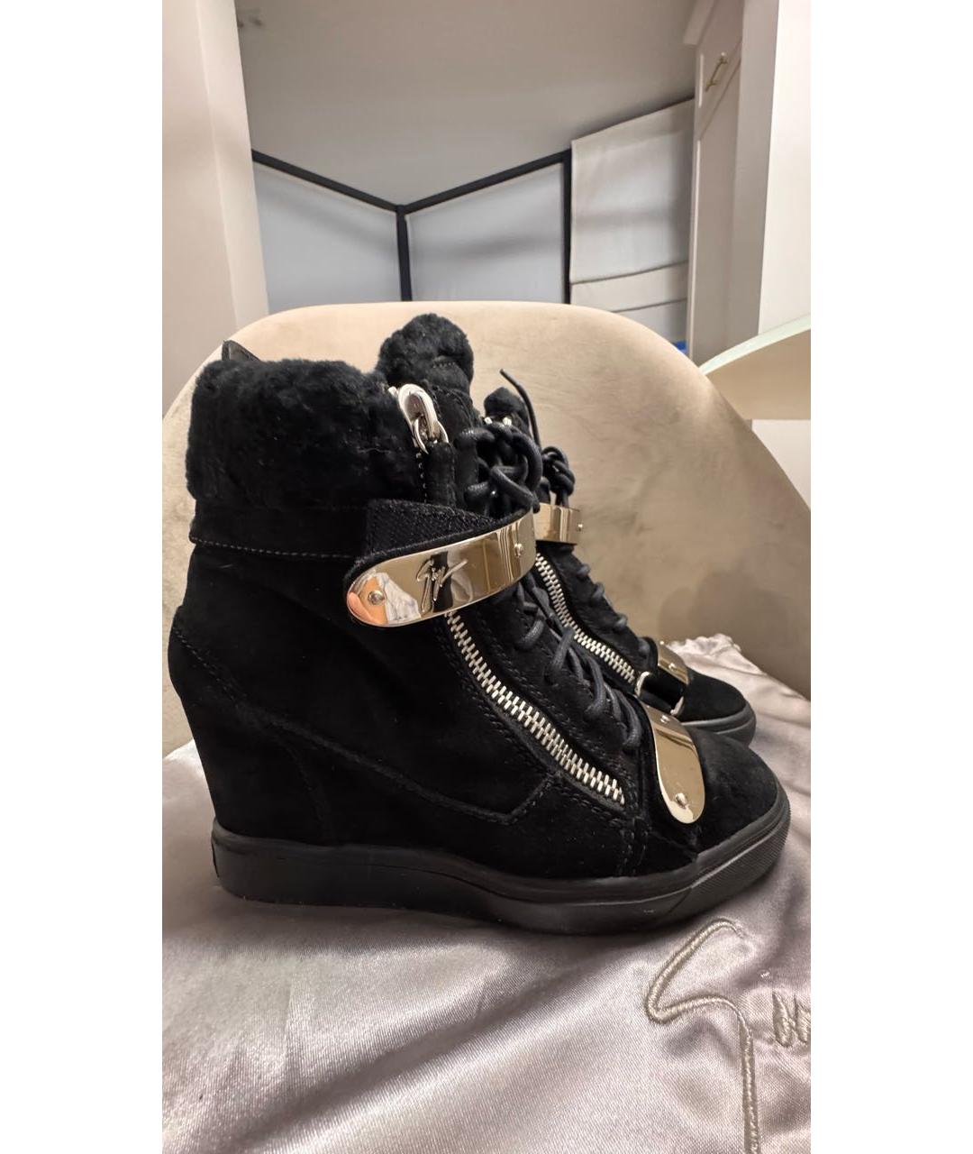 GIUSEPPE ZANOTTI DESIGN Черные замшевые ботинки, фото 6