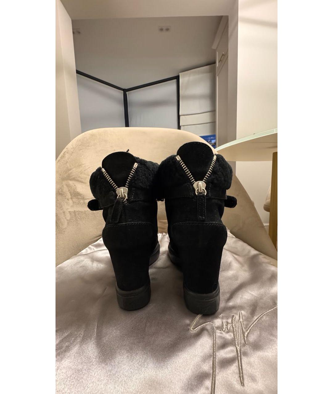 GIUSEPPE ZANOTTI DESIGN Черные замшевые ботинки, фото 4