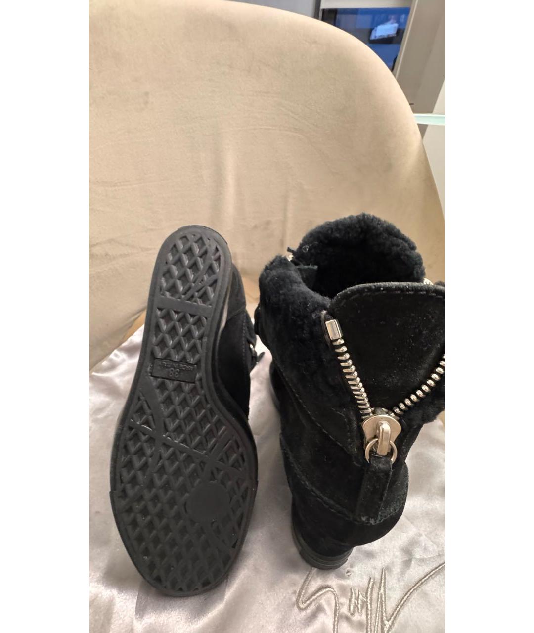 GIUSEPPE ZANOTTI DESIGN Черные замшевые ботинки, фото 5