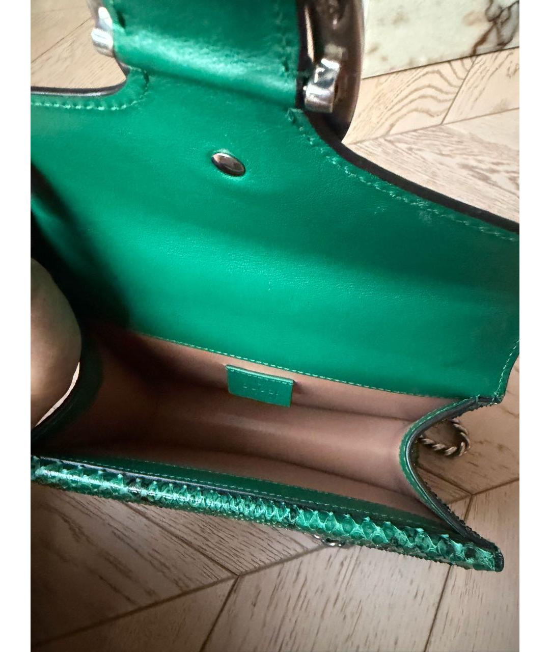 GUCCI Зеленая сумка через плечо из экзотической кожи, фото 4