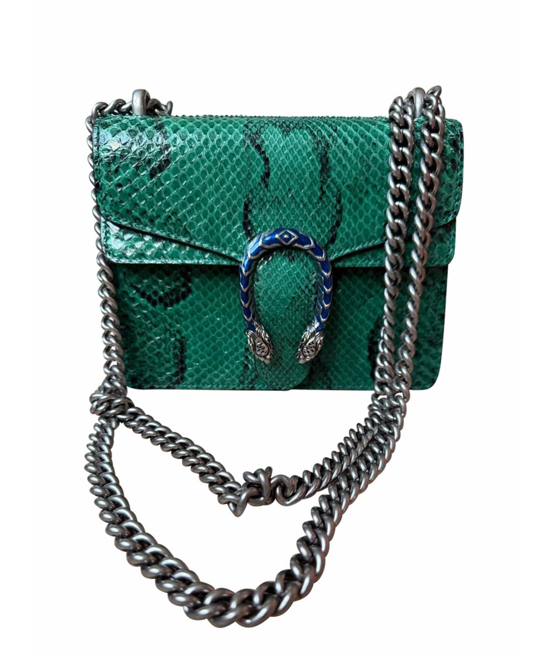 GUCCI Зеленая сумка через плечо из экзотической кожи, фото 1