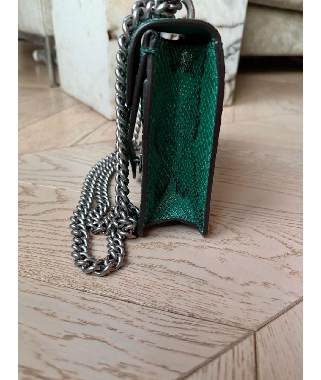 GUCCI Зеленая сумка через плечо из экзотической кожи, фото 2