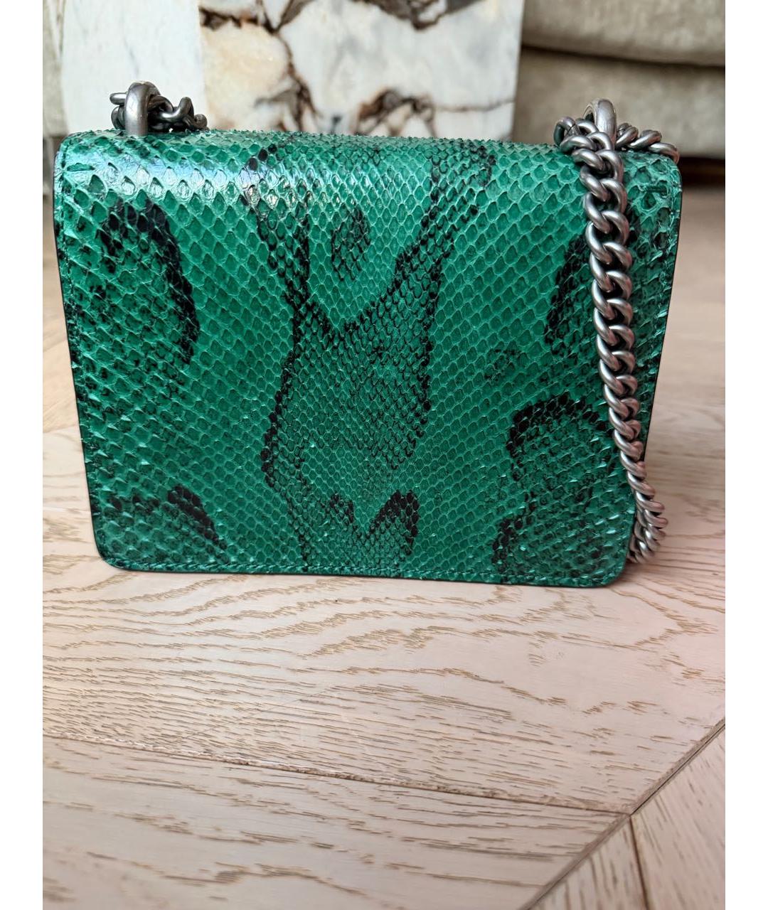GUCCI Зеленая сумка через плечо из экзотической кожи, фото 3