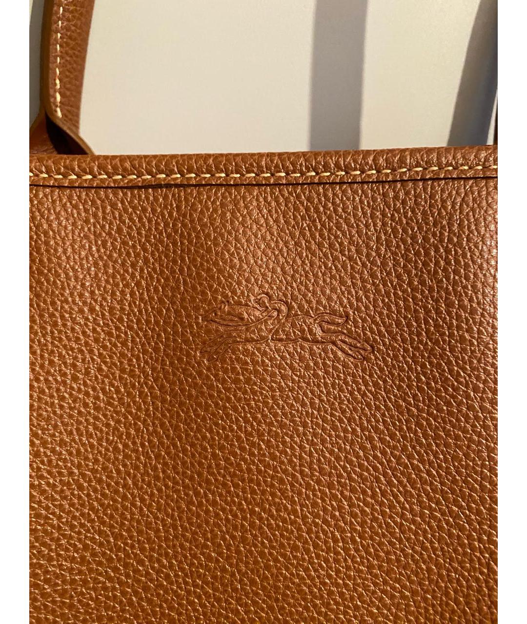 LONGCHAMP Коричневая кожаная сумка тоут, фото 8