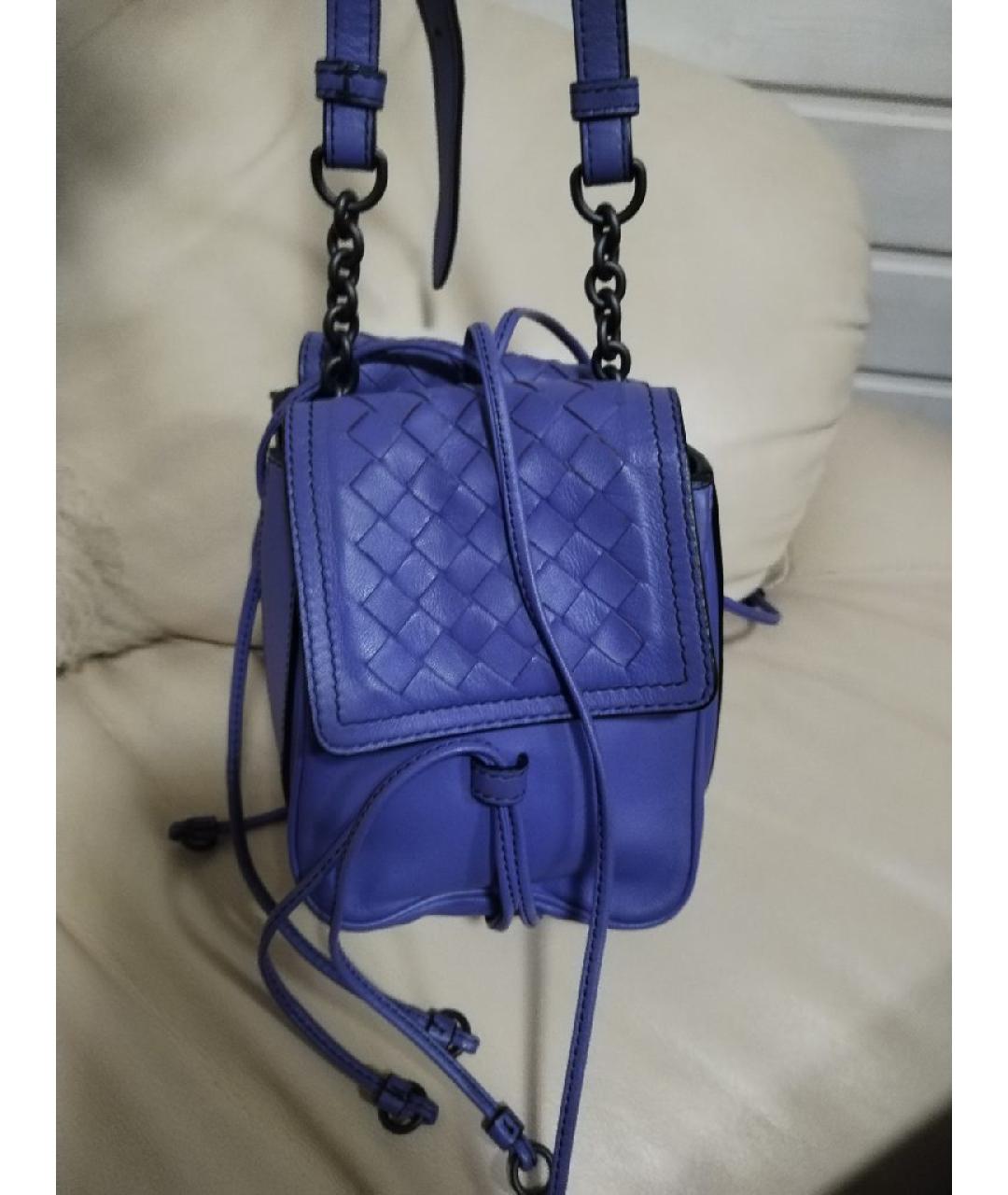BOTTEGA VENETA Фиолетовая кожаная сумка через плечо, фото 10