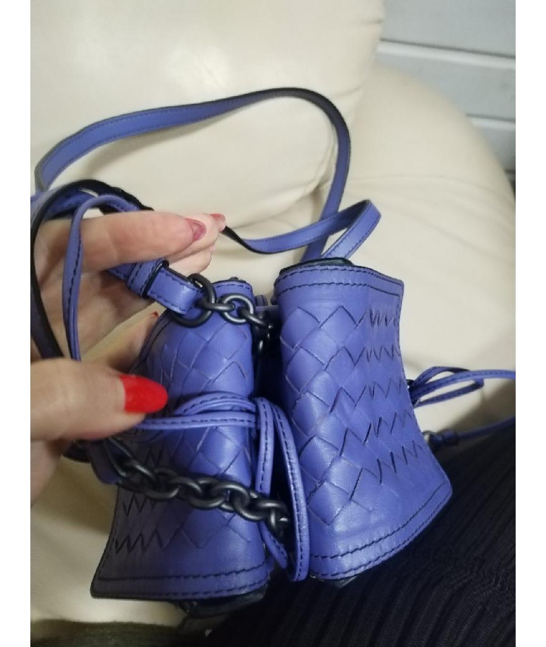 BOTTEGA VENETA Фиолетовая кожаная сумка через плечо, фото 7