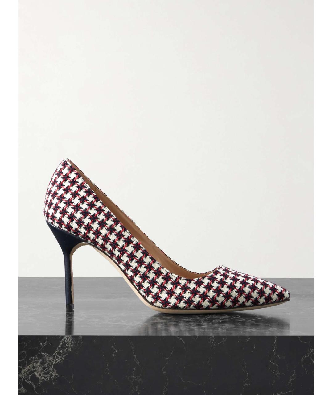 MANOLO BLAHNIK Белые текстильные туфли, фото 7