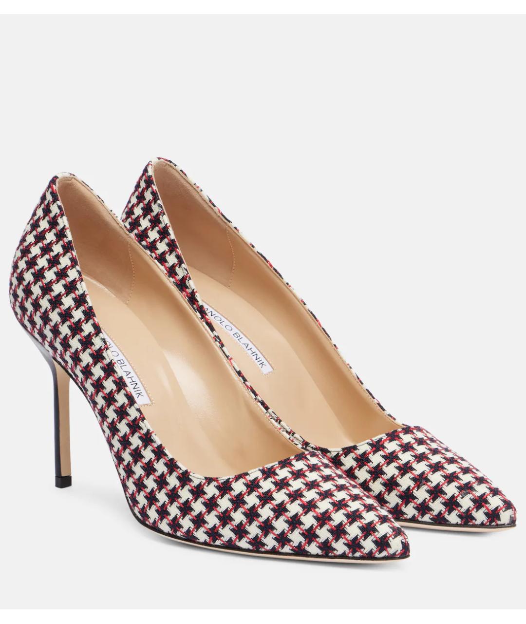 MANOLO BLAHNIK Белые текстильные туфли, фото 3