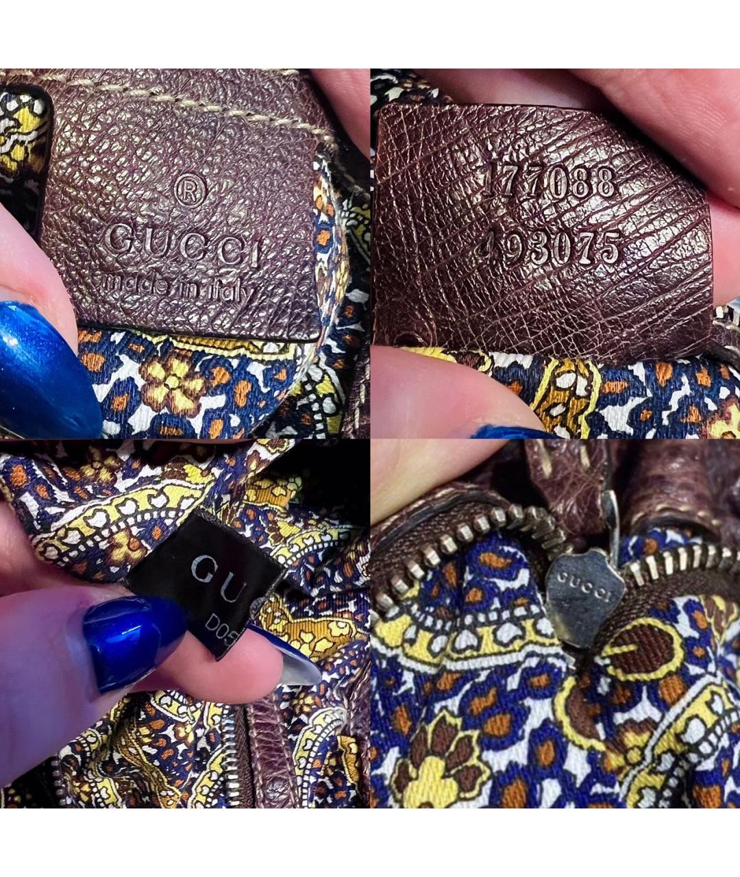 GUCCI Коричневая сумка тоут из экзотической кожи, фото 5