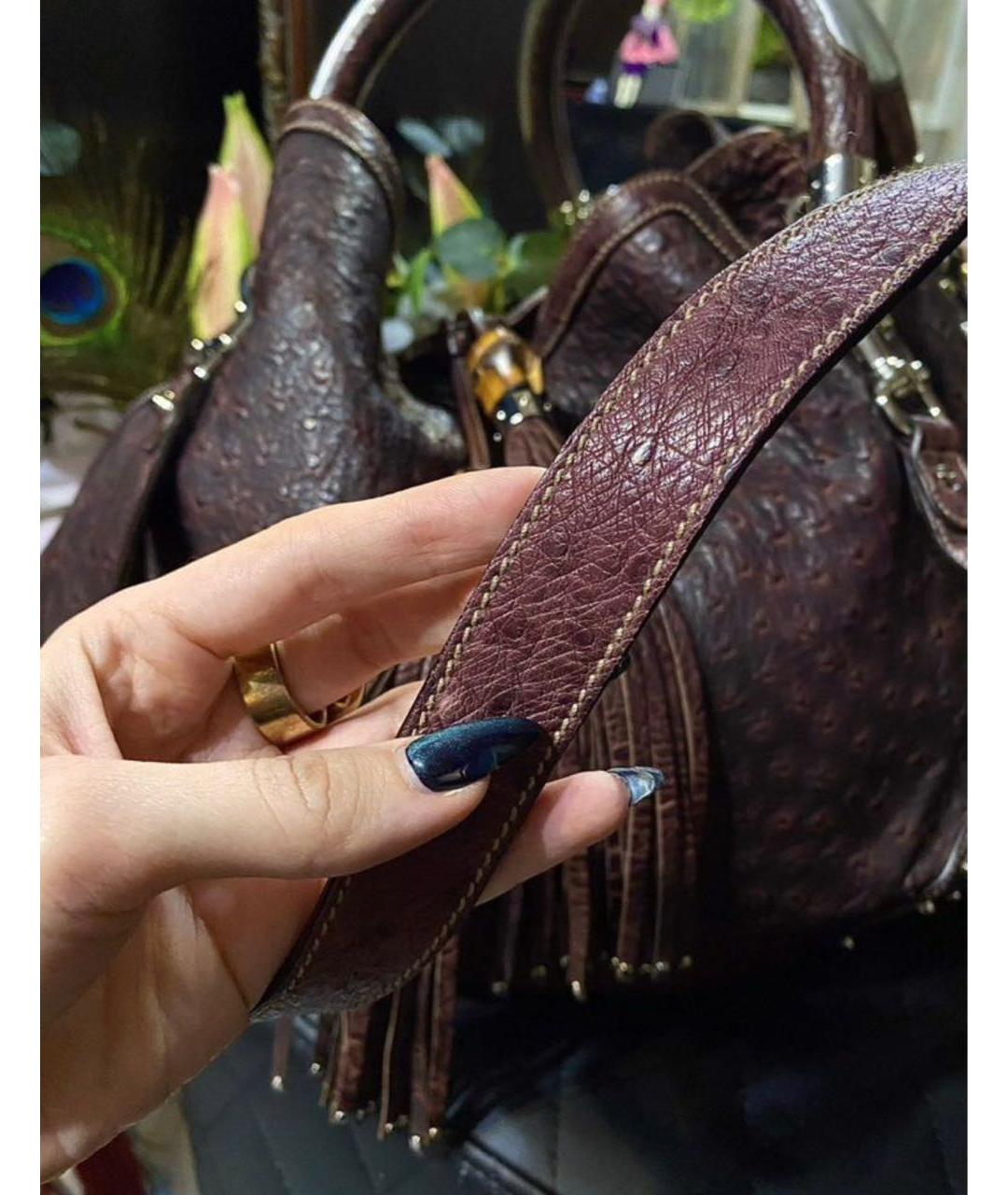 GUCCI Коричневая сумка тоут из экзотической кожи, фото 8