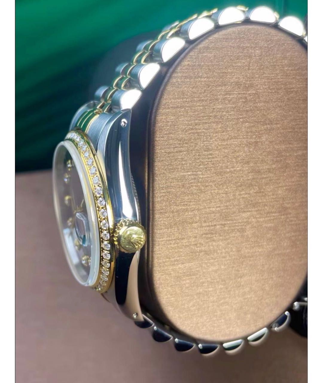 ROLEX Черные часы из желтого золота, фото 6