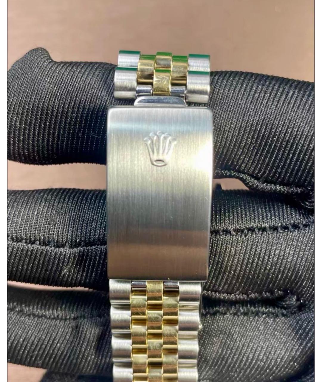 ROLEX Черные часы из желтого золота, фото 5