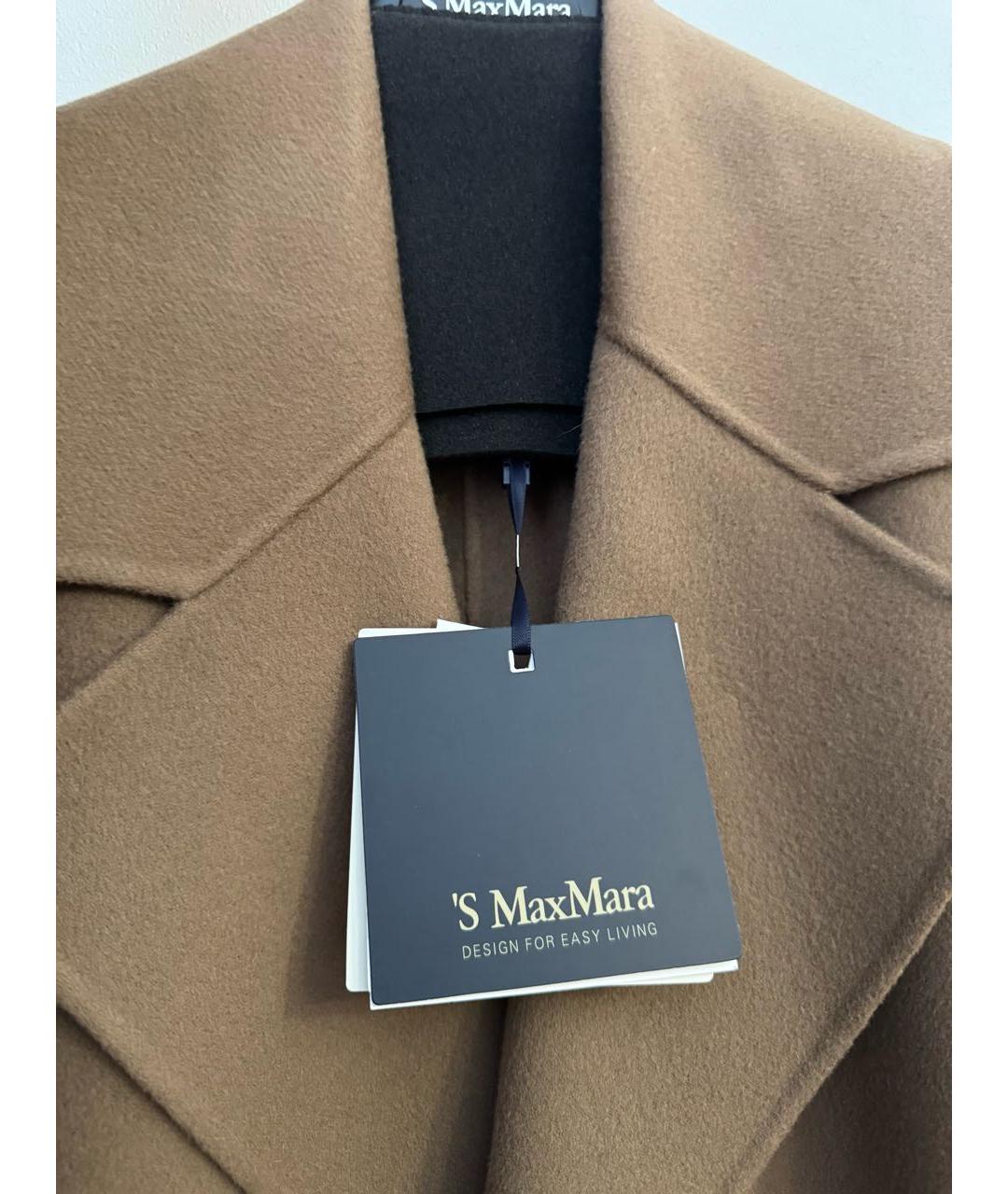 'S MAX MARA Бежевое шерстяное пальто, фото 3