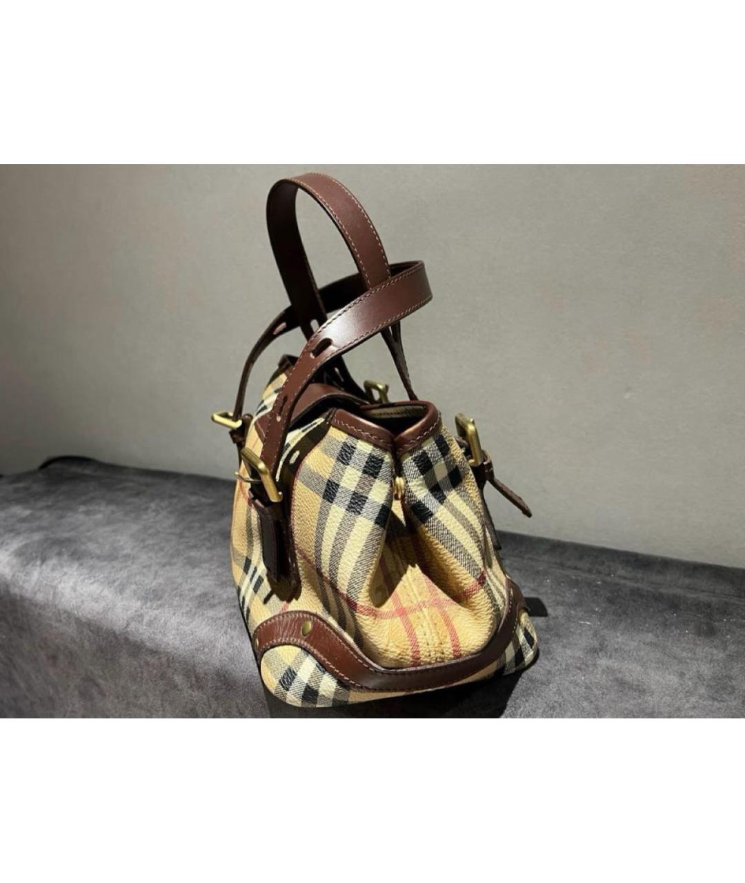 BURBERRY Коричневая сумка с короткими ручками, фото 2