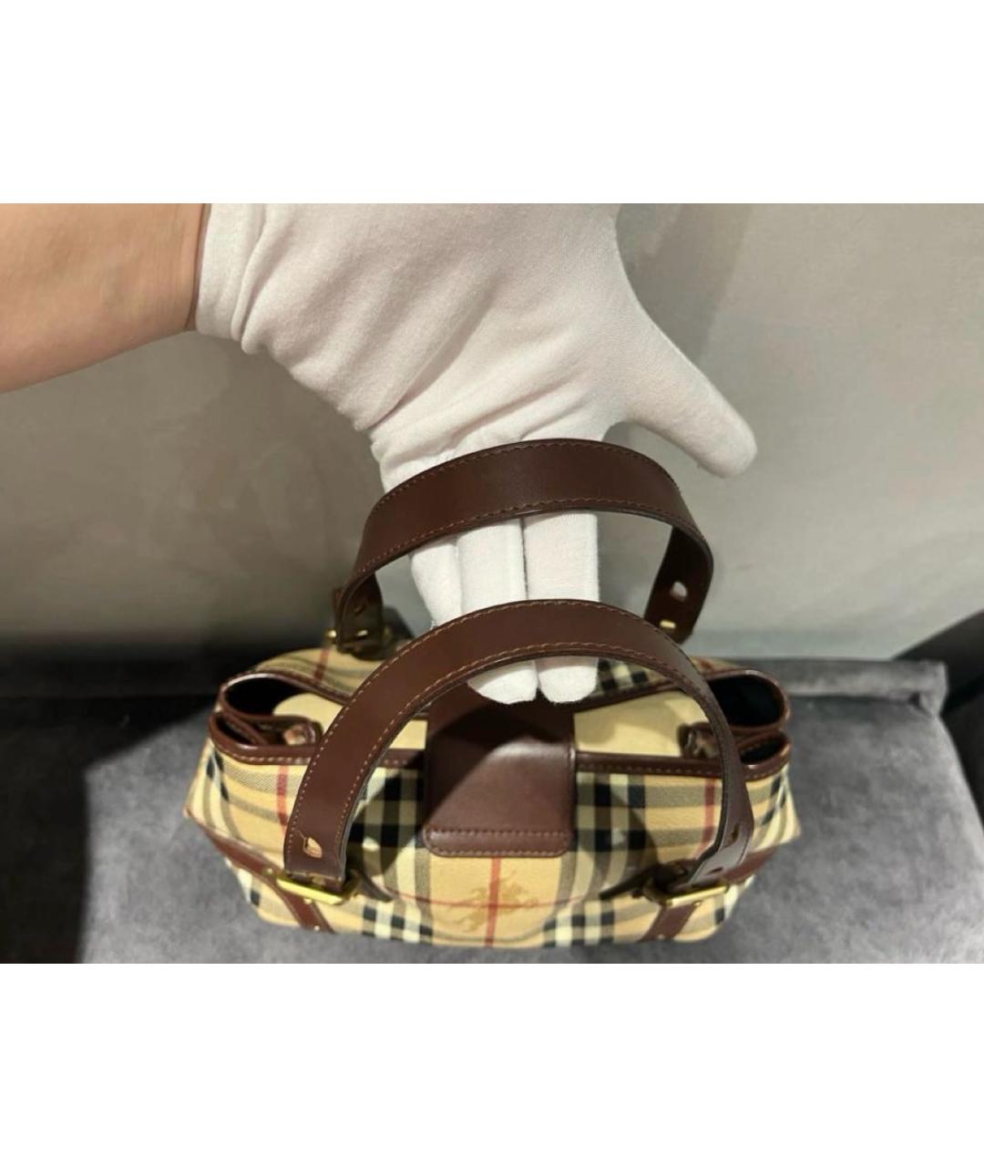 BURBERRY Коричневая сумка с короткими ручками, фото 5