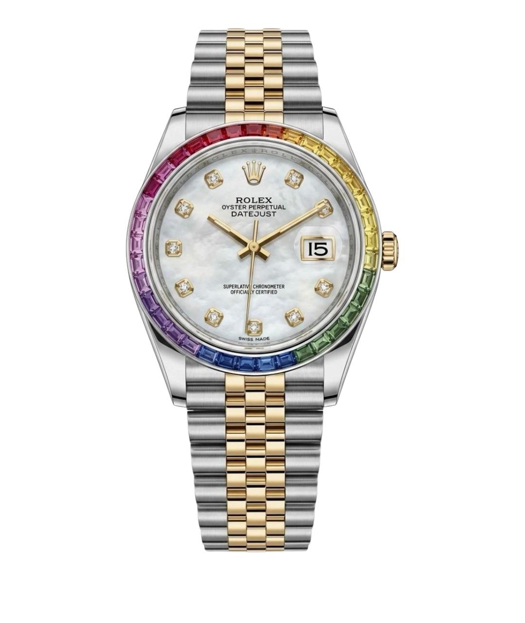 ROLEX Белые часы из желтого золота, фото 1