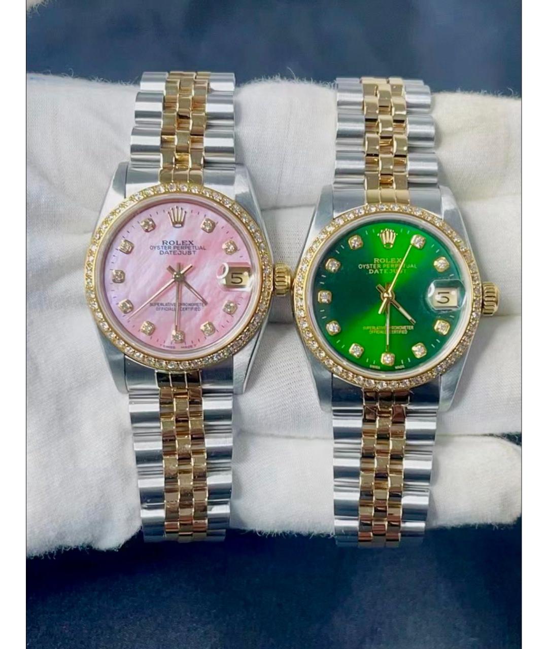 ROLEX Белые часы из желтого золота, фото 7