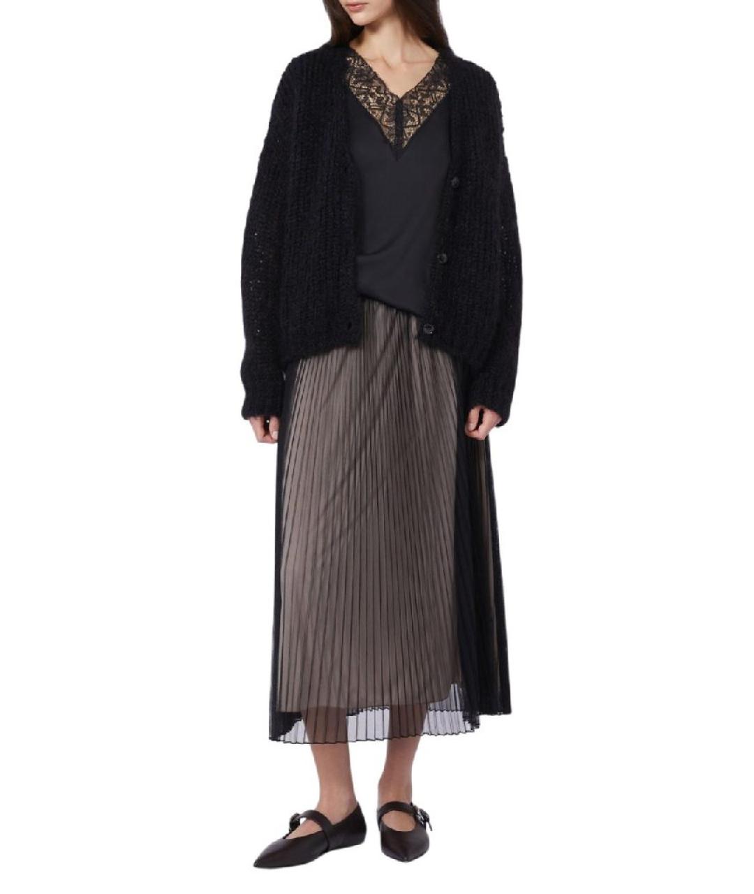 WEEKEND MAX MARA Черная полиэстеровая юбка миди, фото 4