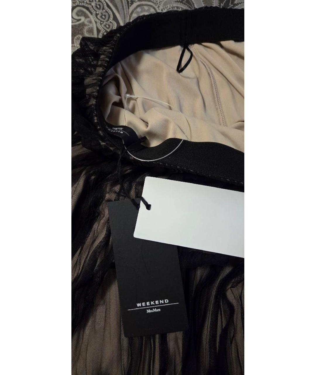 WEEKEND MAX MARA Черная полиэстеровая юбка миди, фото 3