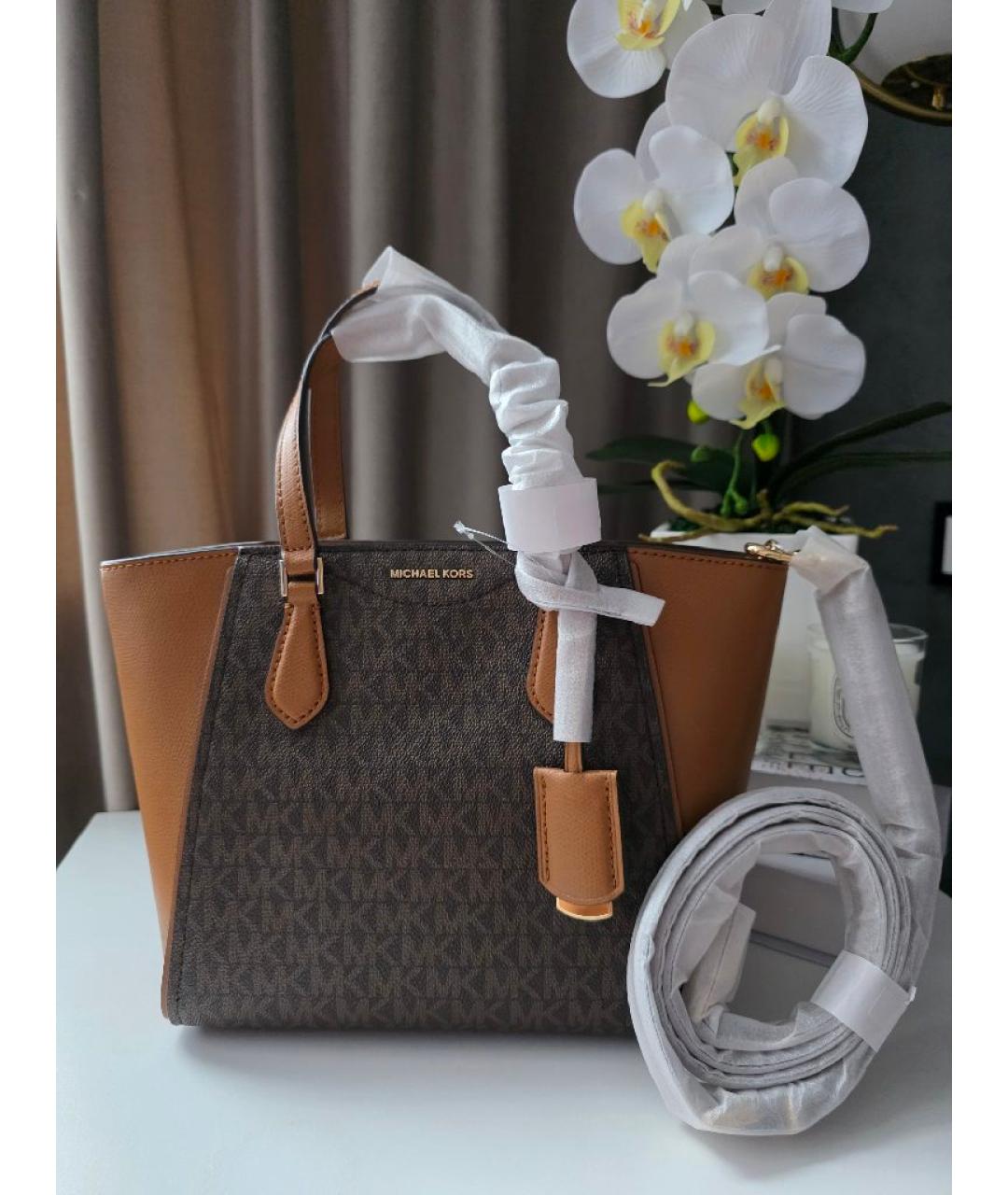 MICHAEL KORS Коричневая сумка с короткими ручками, фото 6