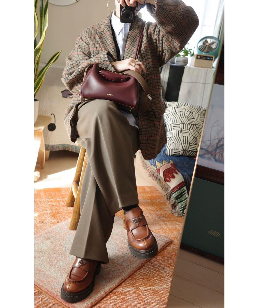 PRADA Коричневые кожаные лоферы, фото 5